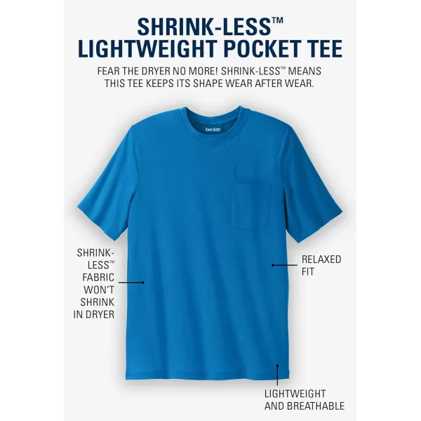 KingSize Mens Big ampamp Tall ShrinkLess Lightweight Pocket Crewneck TShirtLight Coffee