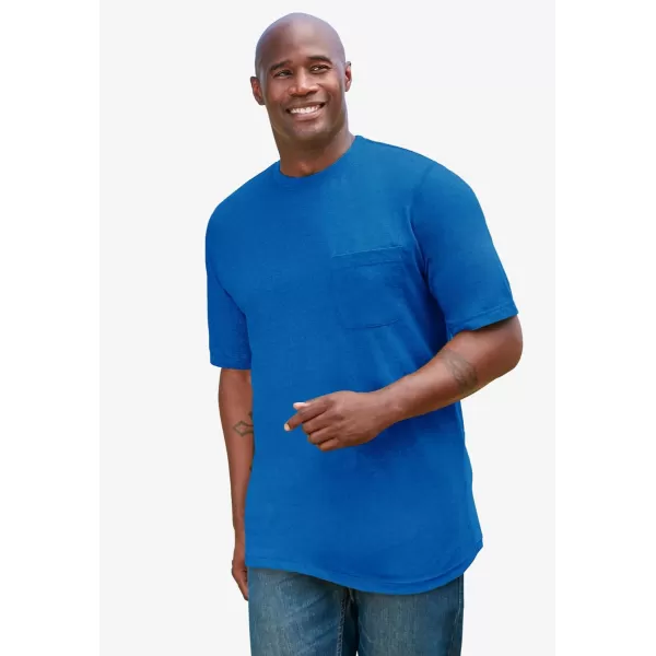 KingSize Mens Big ampamp Tall ShrinkLess Lightweight Pocket Crewneck TShirtRoyal Blue