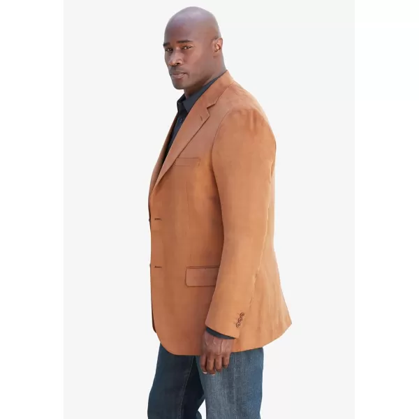KingSize Mens Big ampamp Tall Suede BlazerBurgundy