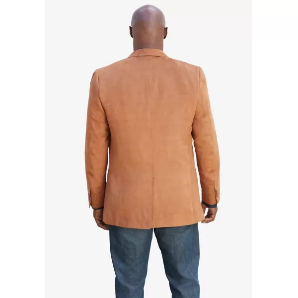 KingSize Mens Big ampamp Tall Suede BlazerCognac