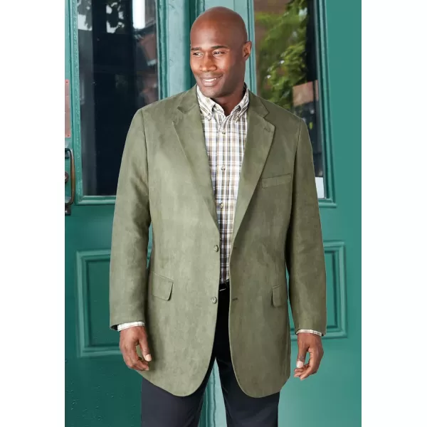 KingSize Mens Big ampamp Tall Suede BlazerCognac