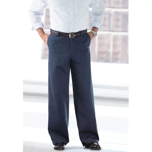 KingSize Mens Big ampamp Tall Tall WrinkleFree Expandable Waist PantNavy