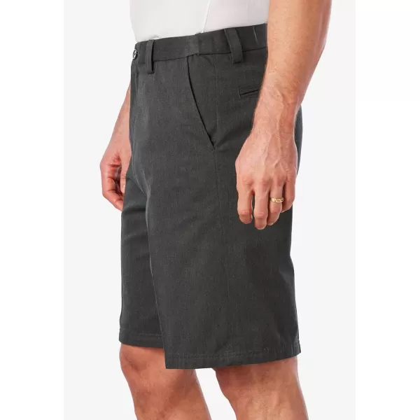 KingSize Mens Big ampamp Tall Tall WrinkleFree Expandable Waist Plain Front ShortsBlack