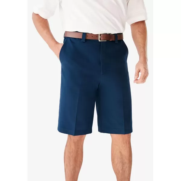 KingSize Mens Big ampamp Tall Tall WrinkleFree Expandable Waist Plain Front ShortsCarbon