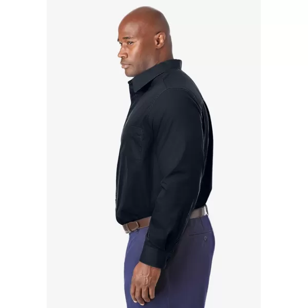 KingSize Mens Big ampamp Tall Tall WrinkleFree LongSleeve Dress ShirtBlack Houndstooth