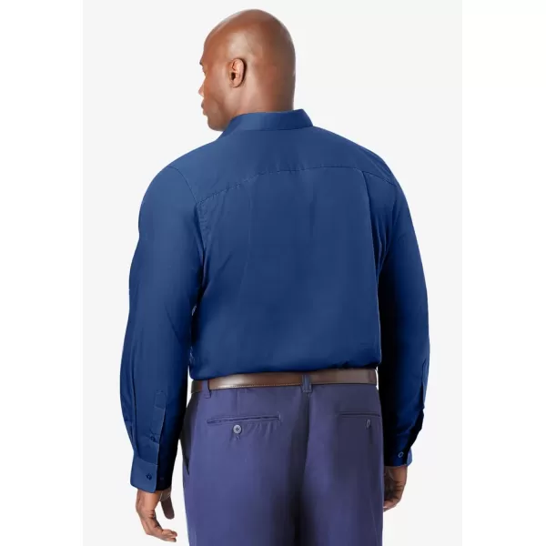 KingSize Mens Big ampamp Tall Tall WrinkleFree LongSleeve Dress ShirtMidnight Navy 0081