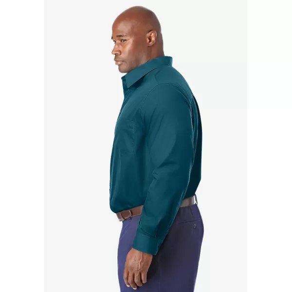 KingSize Mens Big ampamp Tall Tall WrinkleFree LongSleeve Dress ShirtMidnight Teal 5061