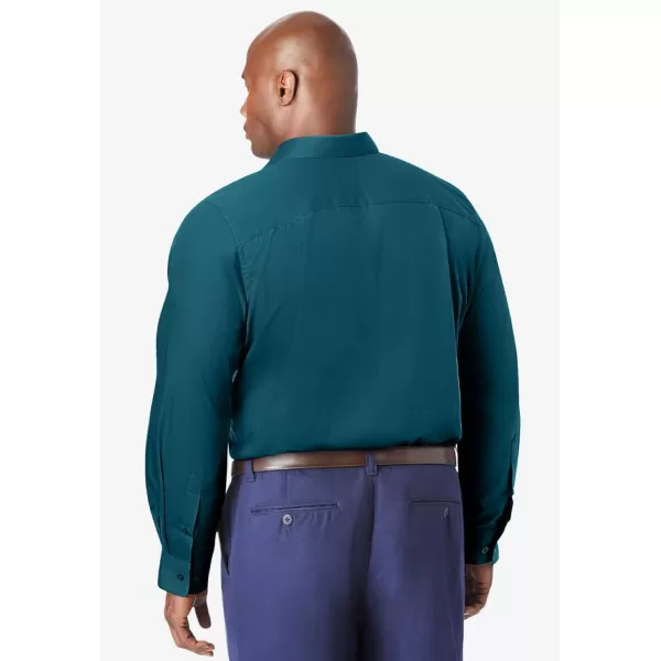 KingSize Mens Big ampamp Tall Tall WrinkleFree LongSleeve Dress ShirtMidnight Teal