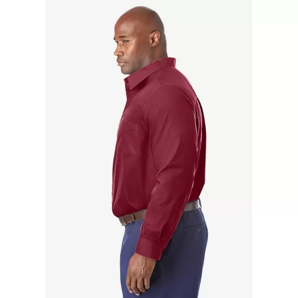 KingSize Mens Big ampamp Tall Tall WrinkleFree LongSleeve Dress ShirtRich Burgundy