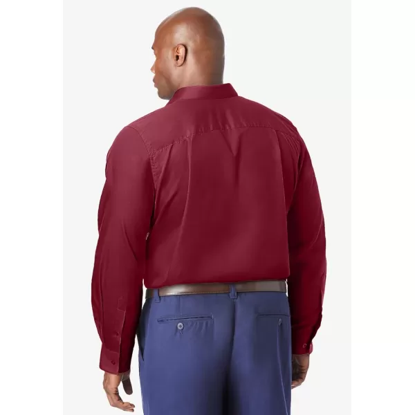 KingSize Mens Big ampamp Tall Tall WrinkleFree LongSleeve Dress ShirtRich Burgundy