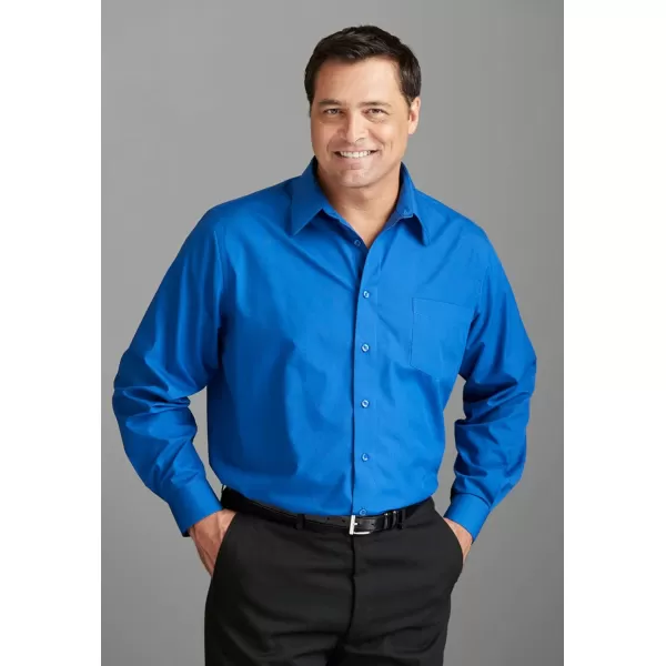 KingSize Mens Big ampamp Tall Tall WrinkleFree LongSleeve Dress ShirtShadow Blue Arrow