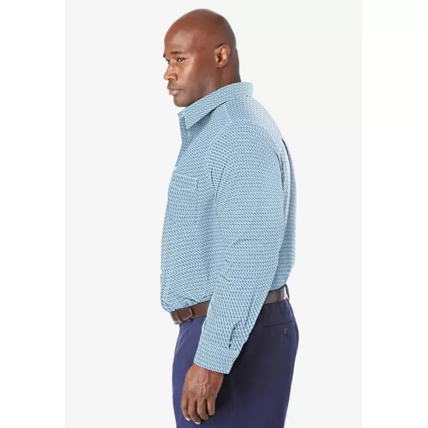 KingSize Mens Big ampamp Tall Tall WrinkleFree LongSleeve Dress ShirtShadow Blue Arrow