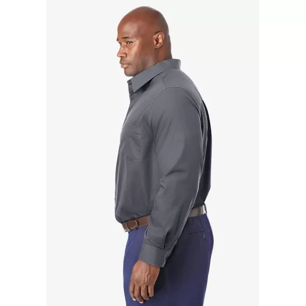 KingSize Mens Big ampamp Tall Tall WrinkleFree LongSleeve Dress ShirtSteel