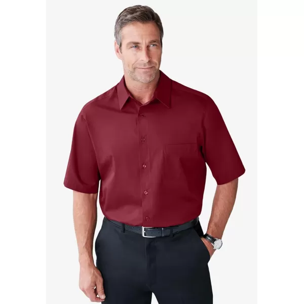 KingSize Mens Big ampamp Tall Tall WrinkleFree ShortSleeve Dress ShirtSteel