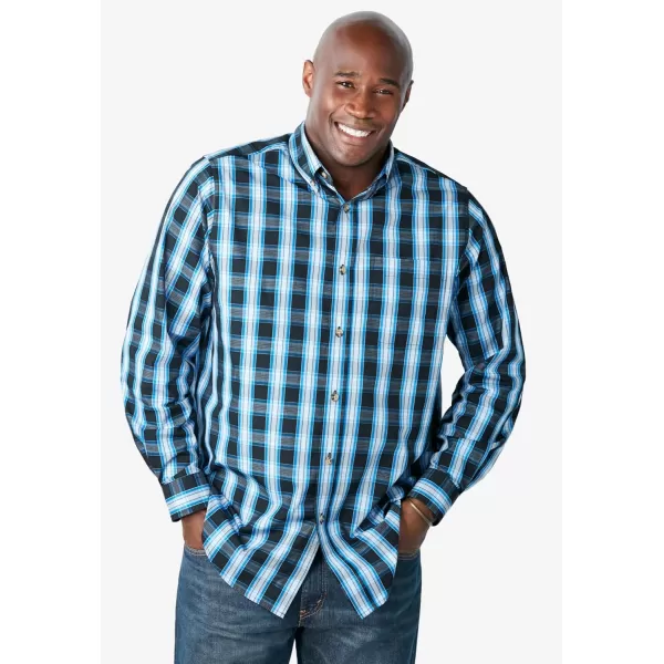 KingSize Mens Bigampamp Tall Long Sleeve Wrinkle Free Sport ShirtAtlantic Check