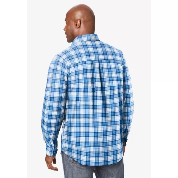 KingSize Mens Bigampamp Tall Long Sleeve Wrinkle Free Sport ShirtAtlantic Plaid