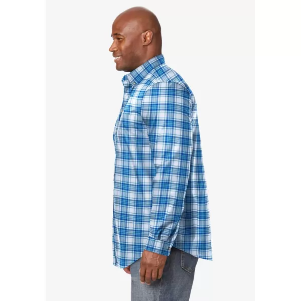 KingSize Mens Bigampamp Tall Long Sleeve Wrinkle Free Sport ShirtAtlantic Plaid