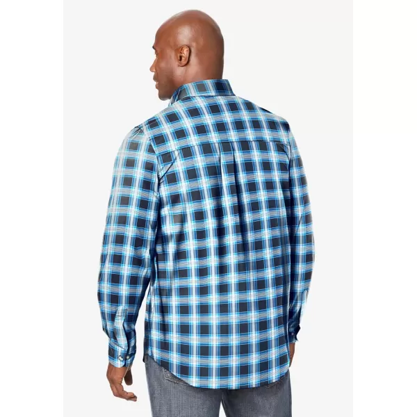 KingSize Mens Bigampamp Tall Long Sleeve Wrinkle Free Sport ShirtBlack Check