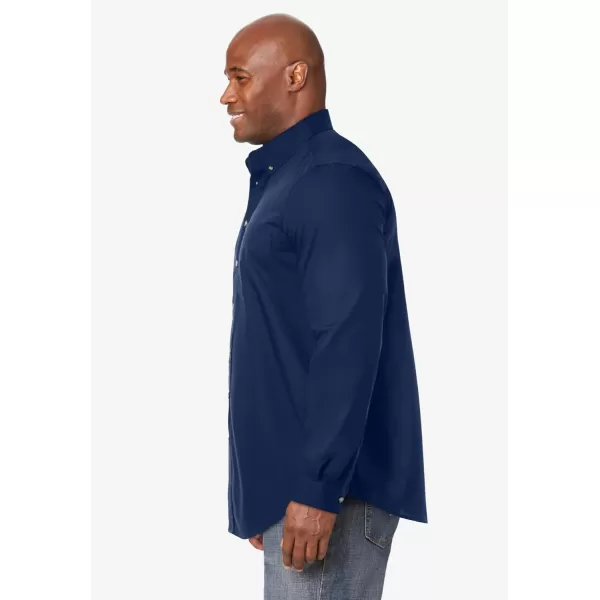 KingSize Mens Bigampamp Tall Long Sleeve Wrinkle Free Sport ShirtNavy