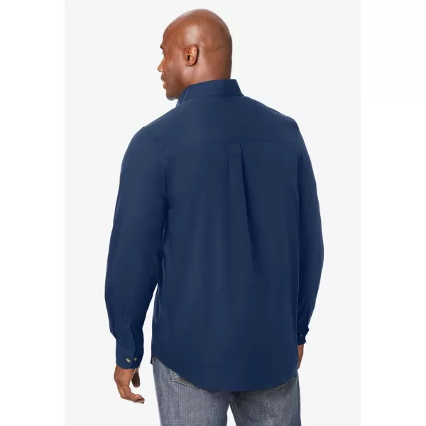 KingSize Mens Bigampamp Tall Long Sleeve Wrinkle Free Sport ShirtNavy
