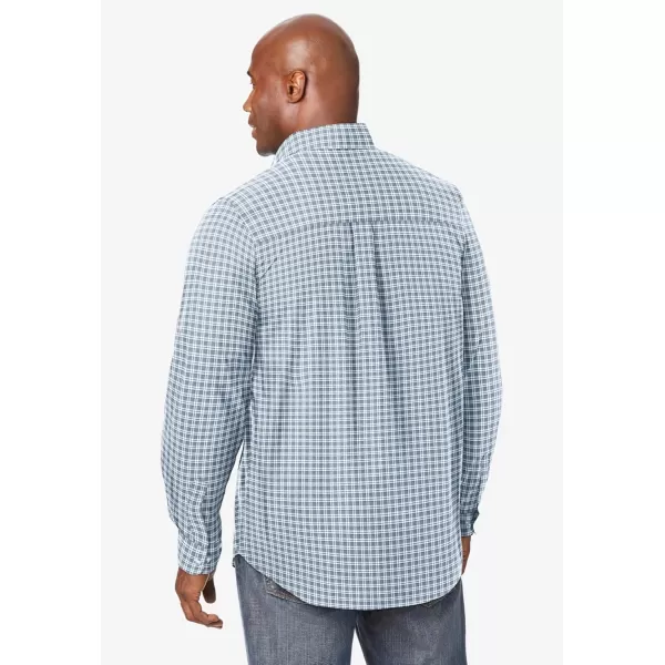 KingSize Mens Bigampamp Tall Long Sleeve Wrinkle Free Sport ShirtSteel Check
