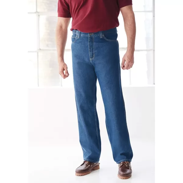 Kingsize Mens Big ampamp Tall Expandable Waist Relaxed Fit JeansStonewash