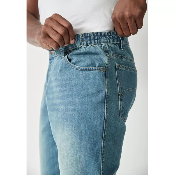 Liberty Blues by Kingsize Mens Big ampamp Tall Athletic Fit Side Elastic 5Pocket JeansDistressed