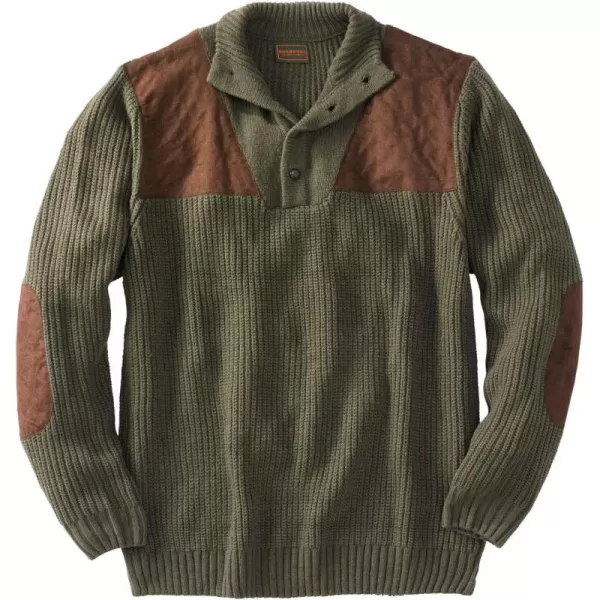 Boulder Creek by Kingsize Mens Big ampamp Tall Patch Sweater with Mock NeckOlive