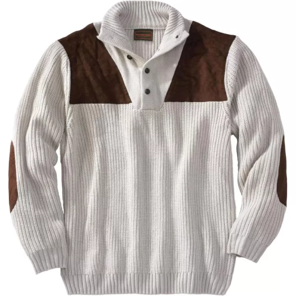 Boulder Creek by Kingsize Mens Big ampamp Tall Patch Sweater with Mock NeckStone