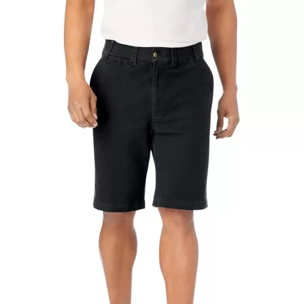 KingSize Mens Big ampamp Tall 10quot Flex FullElastic Waist Chino ShortsBlack
