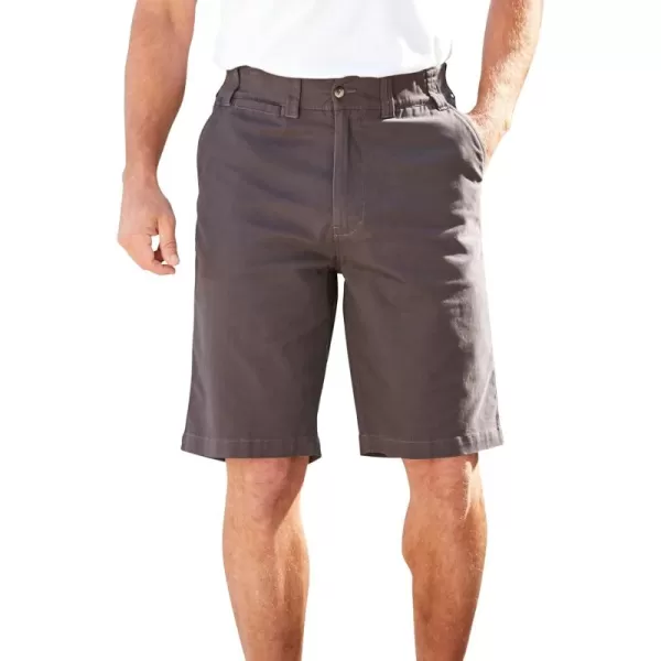 KingSize Mens Big ampamp Tall 10quot Flex FullElastic Waist Chino ShortsCharcoal