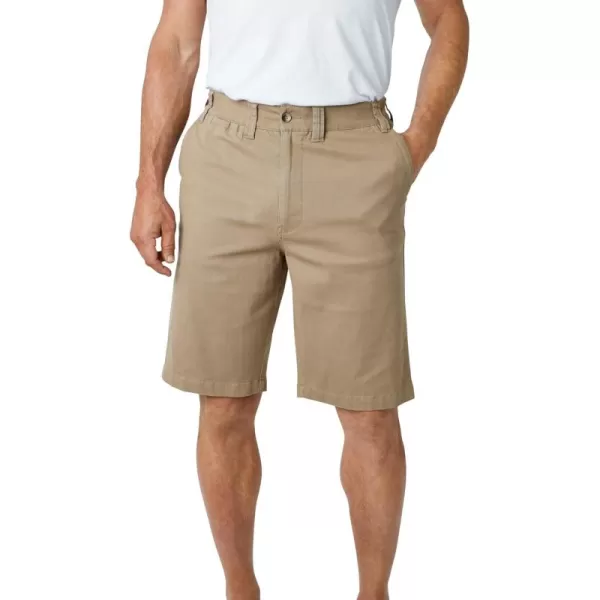 KingSize Mens Big ampamp Tall 10quot Flex FullElastic Waist Chino ShortsDark Khaki