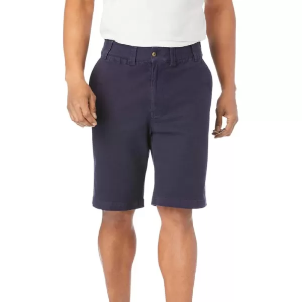 KingSize Mens Big ampamp Tall 10quot Flex FullElastic Waist Chino ShortsNavy