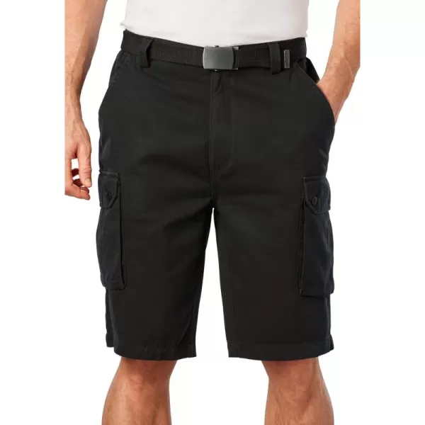 KingSize Mens Big ampamp Tall 12quot Side Elastic Cargo Short with Twill BeltBlack