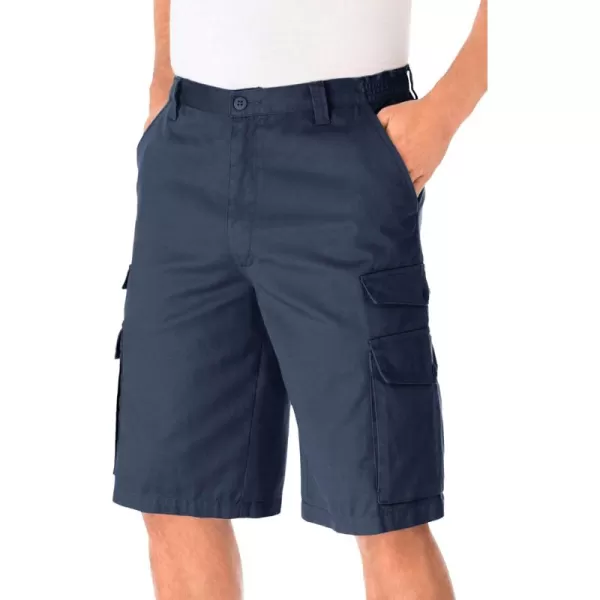 KingSize Mens Big ampamp Tall 12quot Side Elastic Cargo ShortsNavy