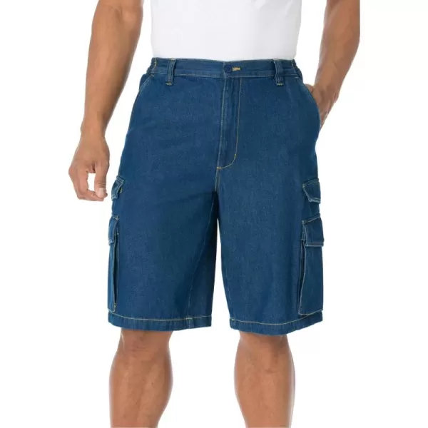 KingSize Mens Big ampamp Tall 12quot Side Elastic Cargo ShortsStonewash