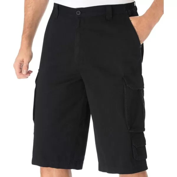 KingSize Mens Big ampamp Tall 14quot Side Elastic Cargo ShortsBlack