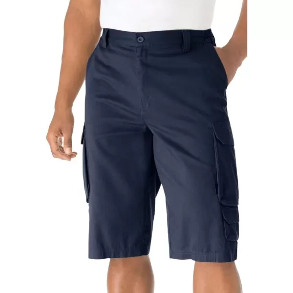 KingSize Mens Big ampamp Tall 14quot Side Elastic Cargo ShortsNavy