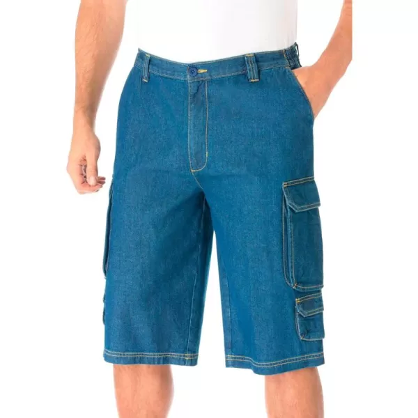 KingSize Mens Big ampamp Tall 14quot Side Elastic Cargo ShortsStonewash