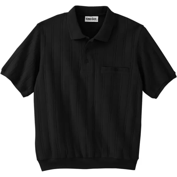 KingSize Mens Big ampamp Tall Banded Bottom Polo ShirtBlack