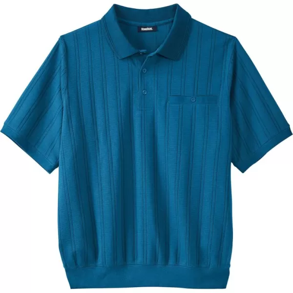 KingSize Mens Big ampamp Tall Banded Bottom Polo ShirtMidnight Teal