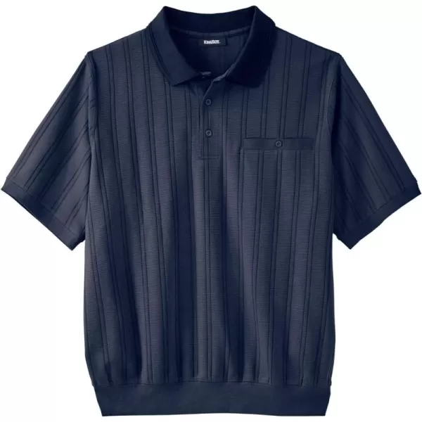 KingSize Mens Big ampamp Tall Banded Bottom Polo ShirtNavy