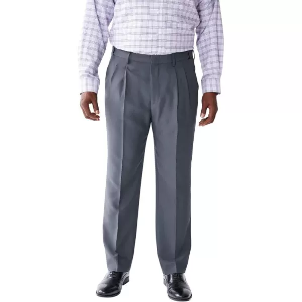 KingSize Mens Big ampamp Tall Easy Movement PleatFront Expandable Dress PantsGrey