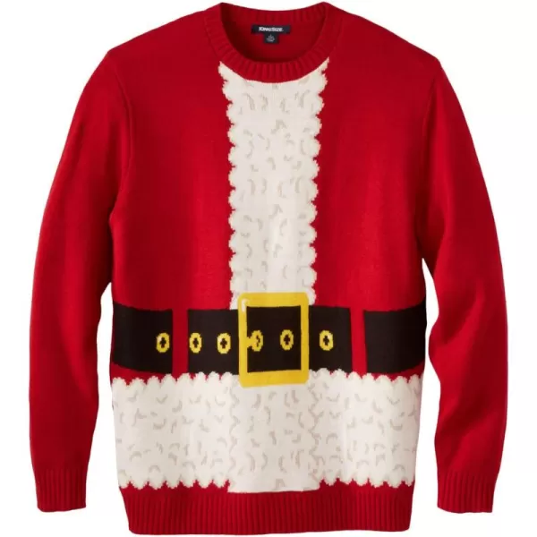 KingSize Mens Big ampamp Tall Holiday Crewneck SweaterSanta Suit