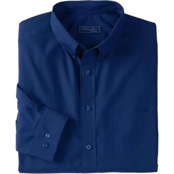 KingSize Mens Big ampamp Tall KS Signature Collection WrinkleFree LongSleeve ButtonDown Collar Dress ShirtMidnight Navy