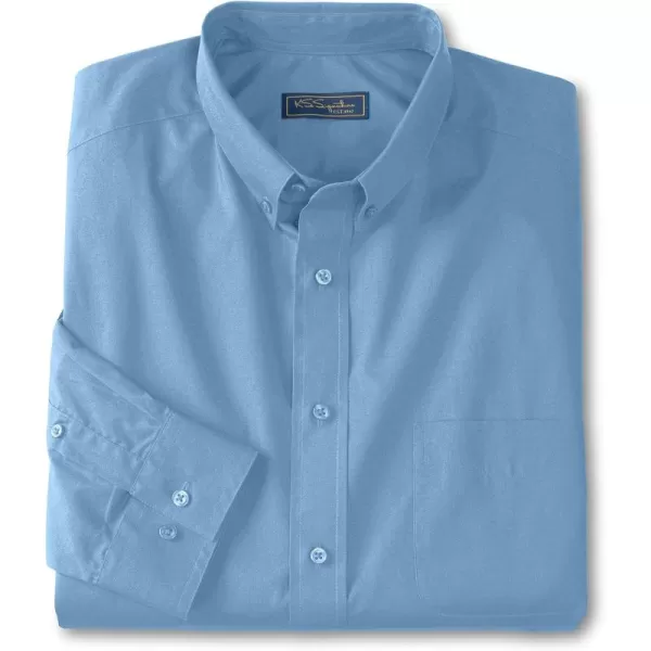 KingSize Mens Big ampamp Tall KS Signature Collection WrinkleFree LongSleeve ButtonDown Collar Dress ShirtSky Blue