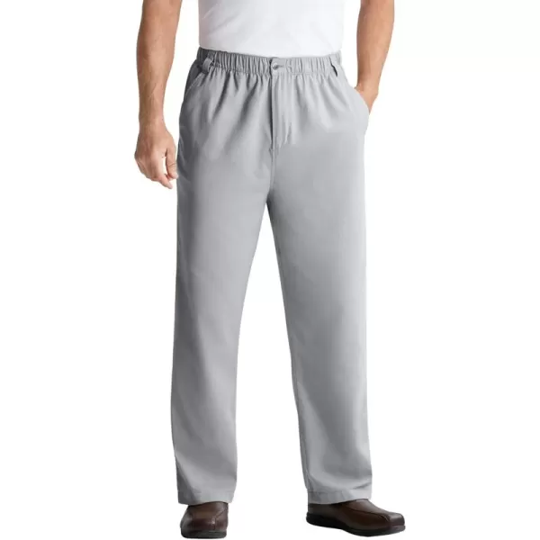KingSize Mens Big ampamp Tall Knockarounds FullElastic Waist Pants in Twill Or DenimLight Grey