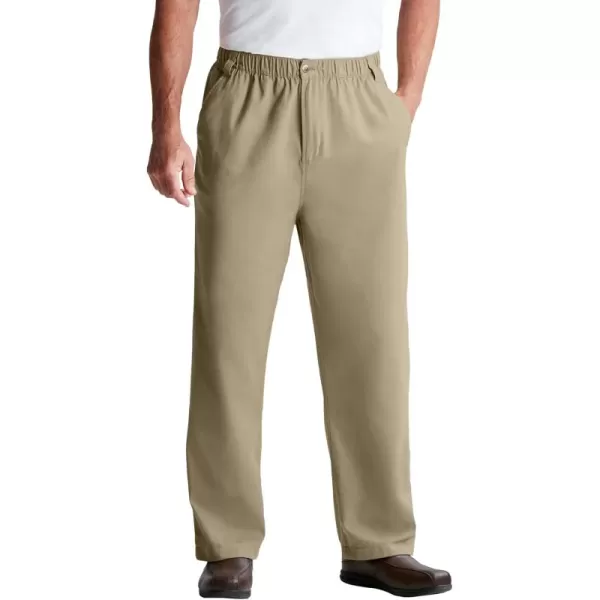 KingSize Mens Big ampamp Tall Knockarounds FullElastic Waist Pants in Twill Or DenimTrue Khaki