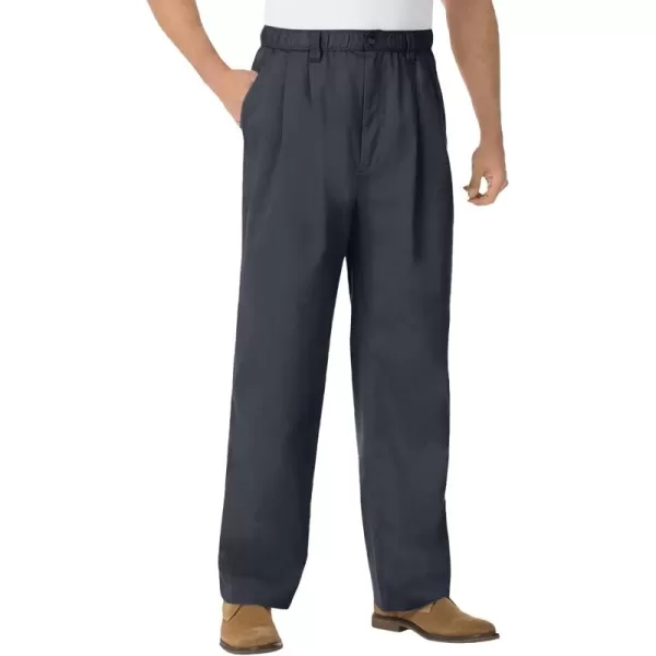 KingSize Mens Big ampamp Tall Knockarounds FullElastic Waist Pleated PantsCarbon