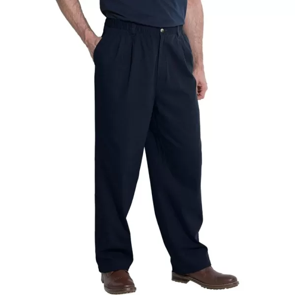 KingSize Mens Big ampamp Tall Knockarounds FullElastic Waist Pleated PantsNavy